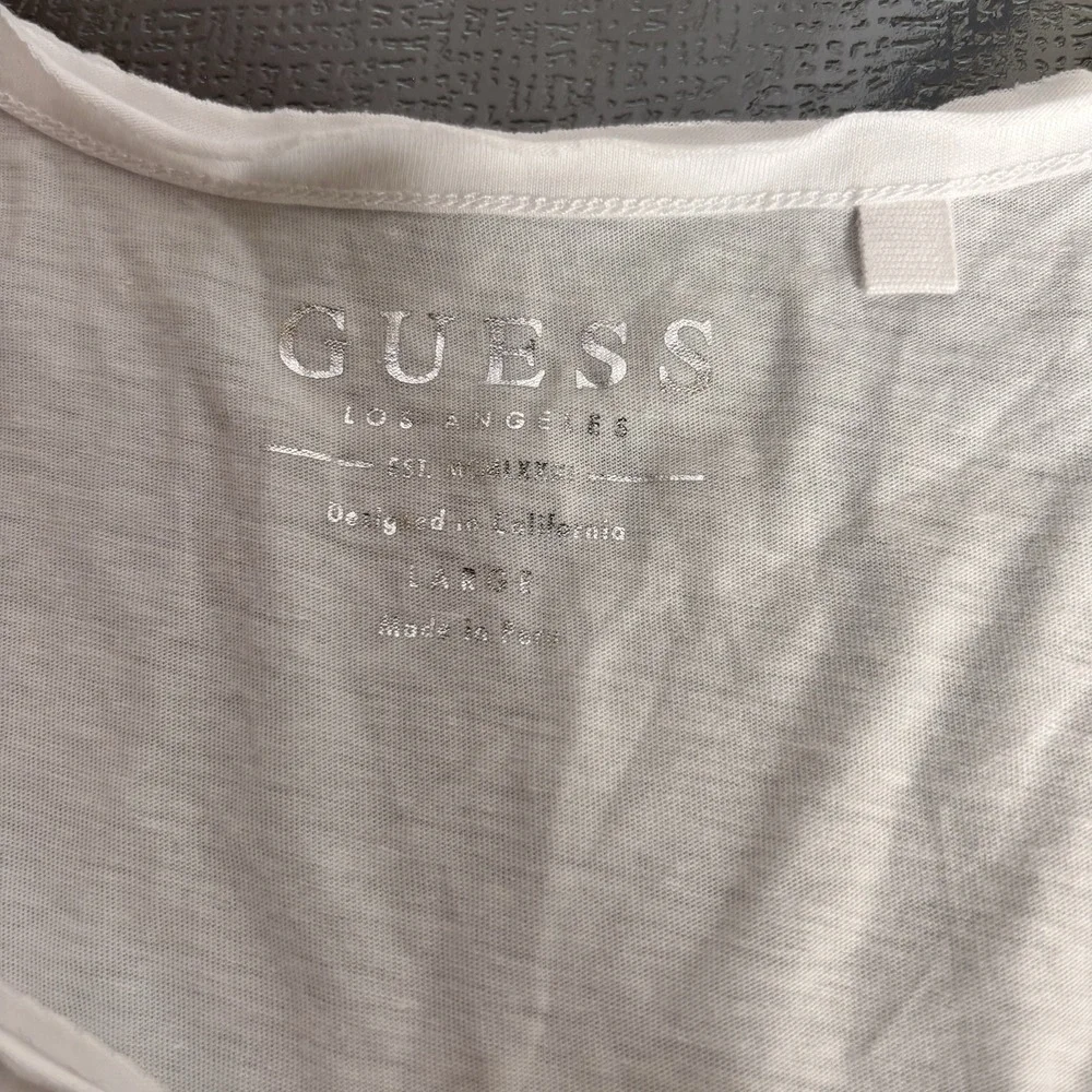 Guess Top Womens Large Bling USA Y2K 90s Streetwear Rhinestone Classic Casual - Picture 6 of 8